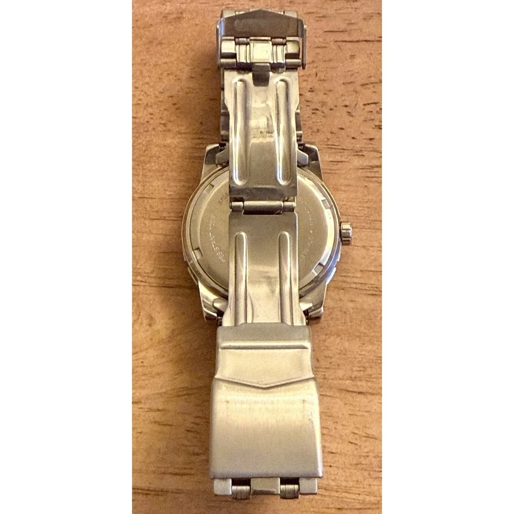 Vintage NAUTICA Day Date large Men's Watch Stainless Diver 100M Needs Battery